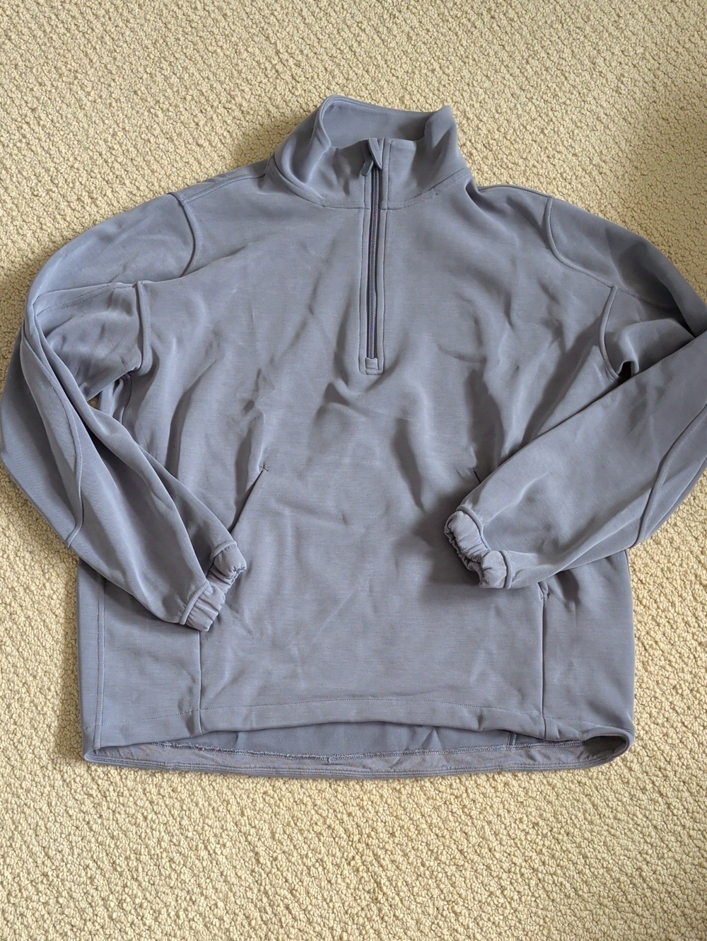 Lululemon Softstreme Half Zip Long In Solar Gray